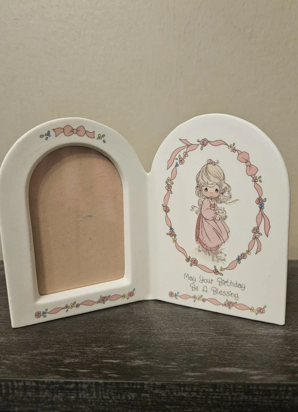 Precious Moments Vintage Porcelain Double Hinged Photo